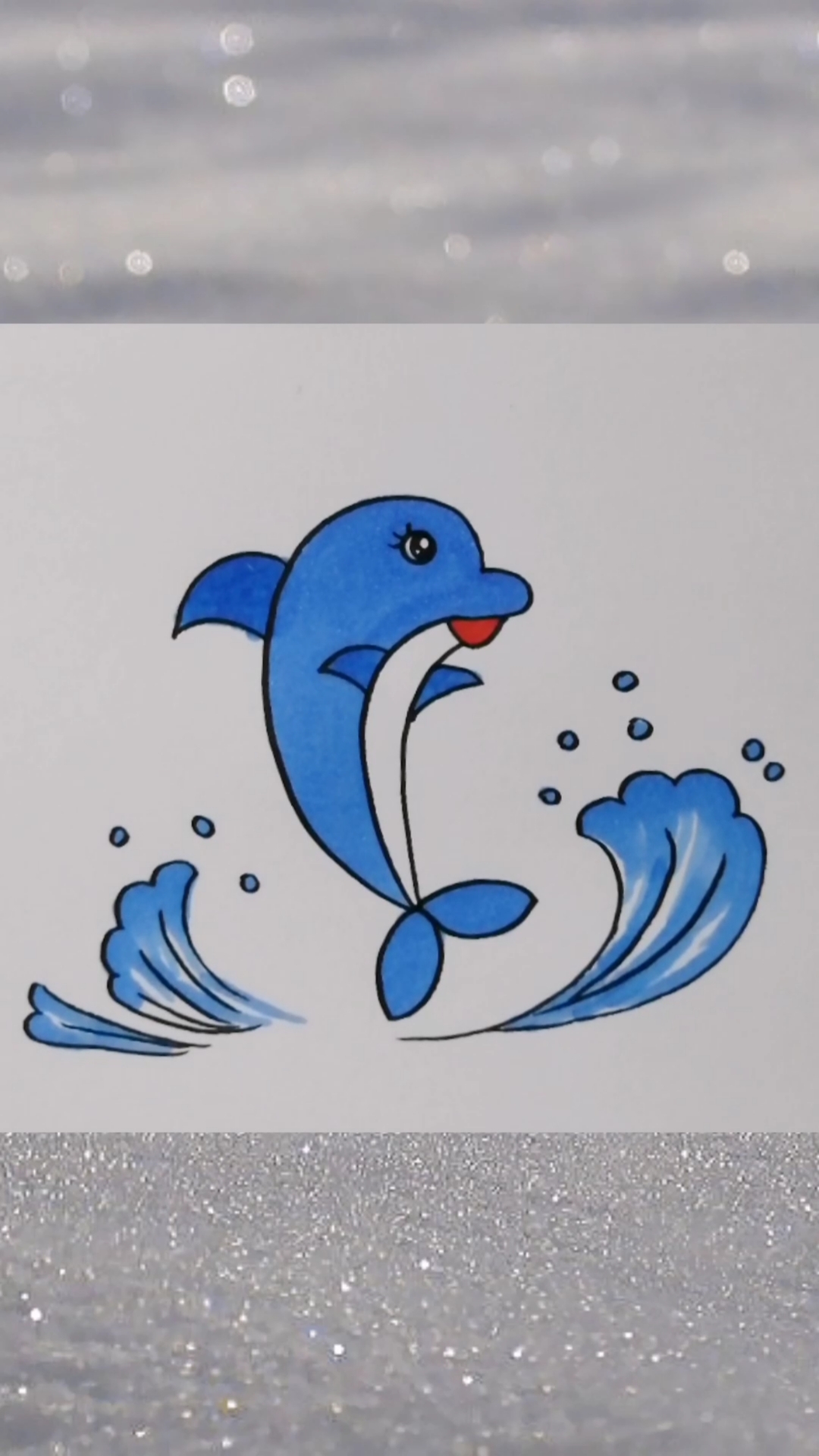 画可爱的小海豚图片
