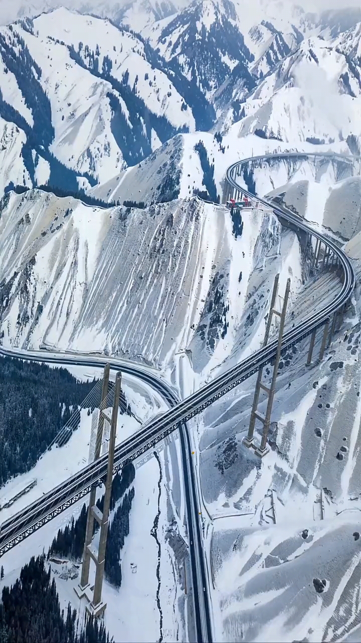 新疆果子沟大桥全景图片