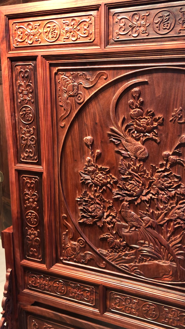 非洲小叶紫檀屏风