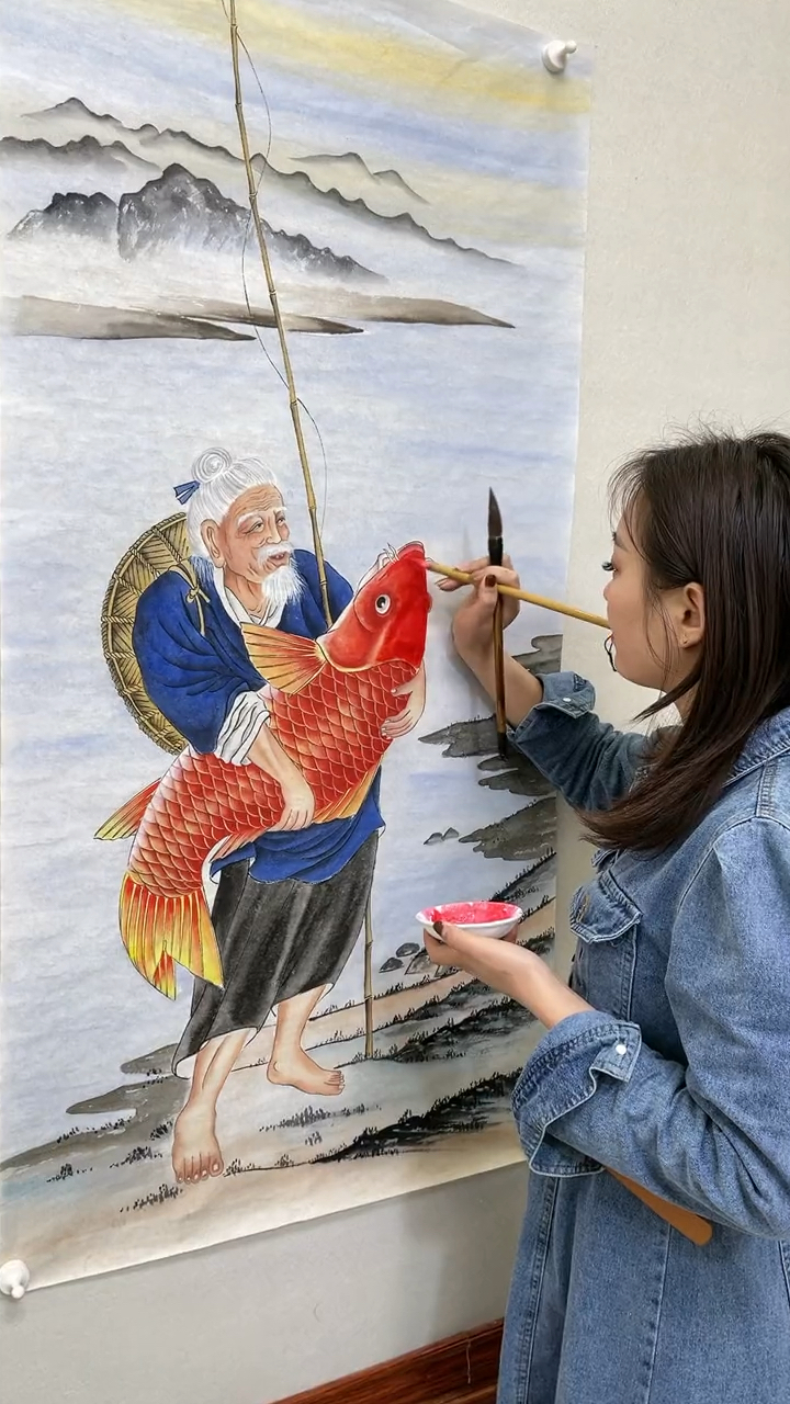 画了一副渔翁得利,你们喜欢吗?