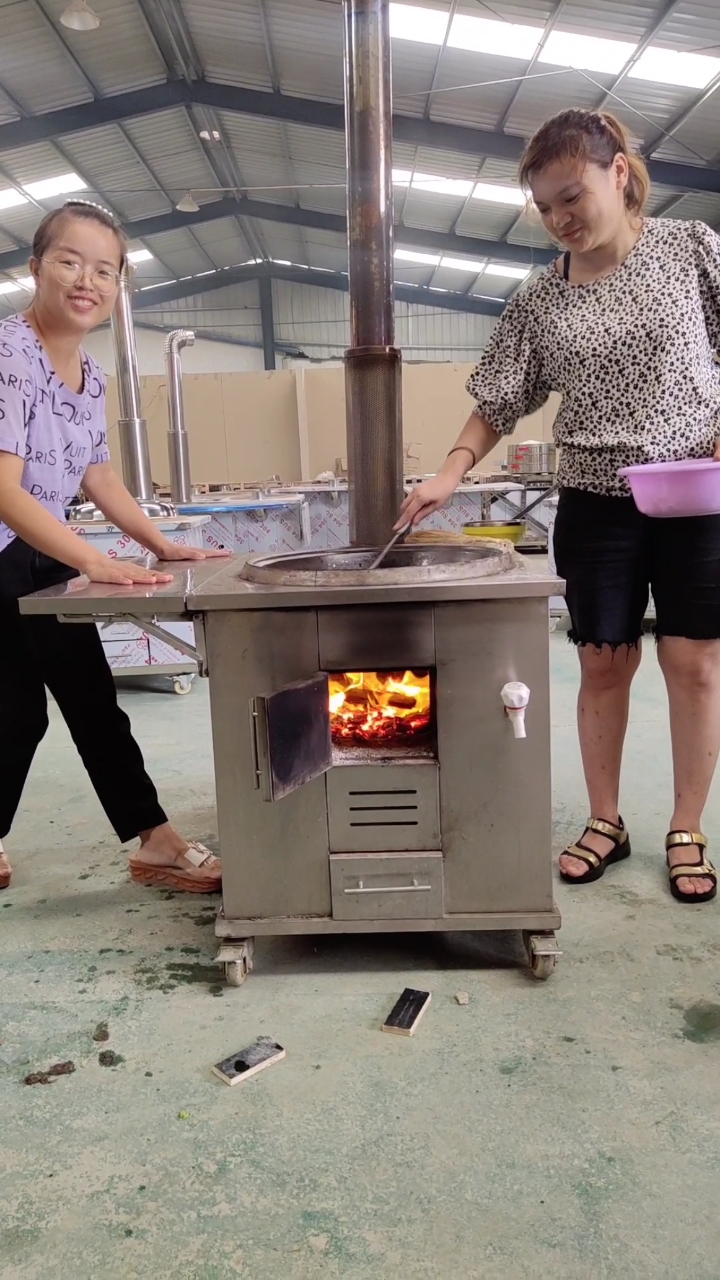 移动铁锅不锈钢灶台,做饭烧水两不误,外观不烫手,方便移动!