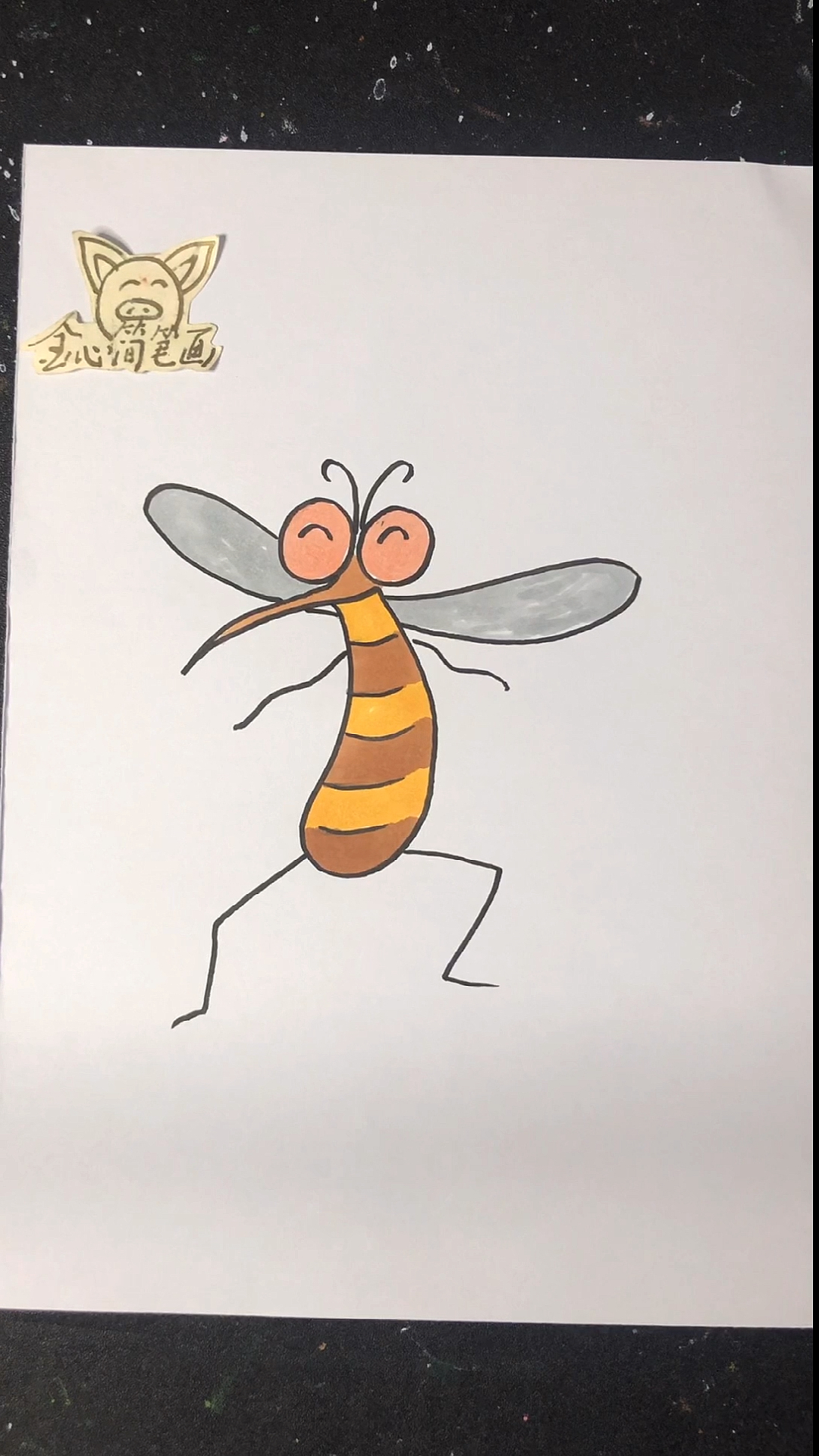 全民独门绝技咖#蚊子简笔画