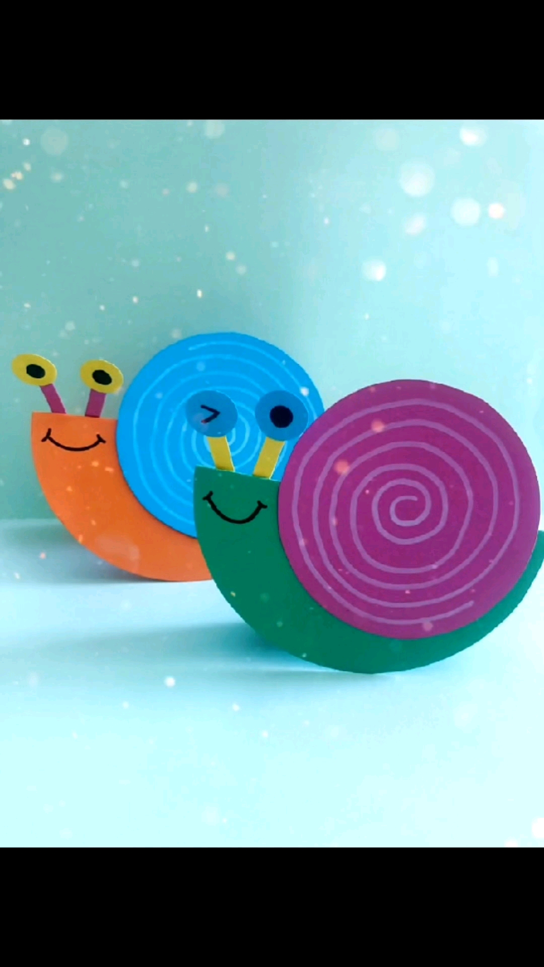 手工制作#4个小圆片就可以变出一只不倒翁蜗牛-度小视