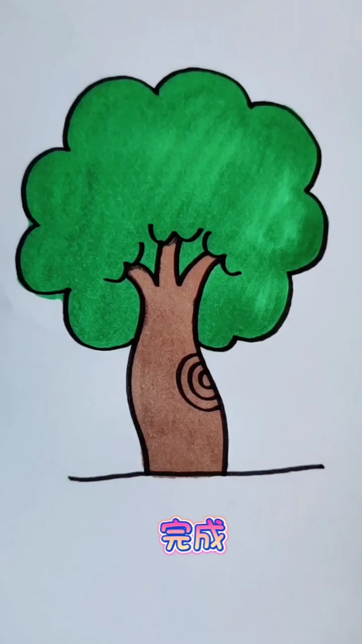 绿色的树简笔画图案图片