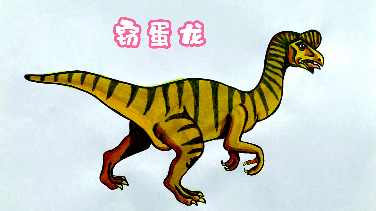 恐龙#恐龙简笔画,窃蛋龙