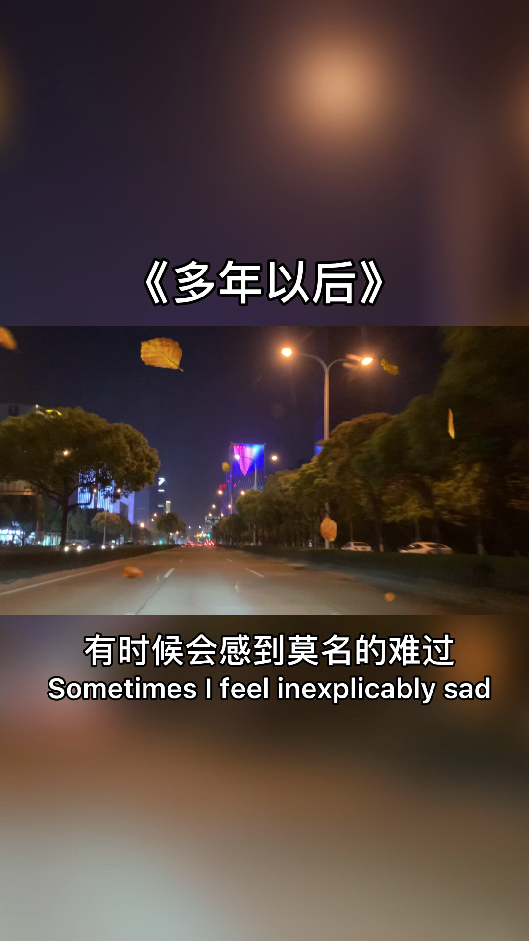 有你#有时候会感到莫名的难过,想不到这一生到底图什么《多年以后》