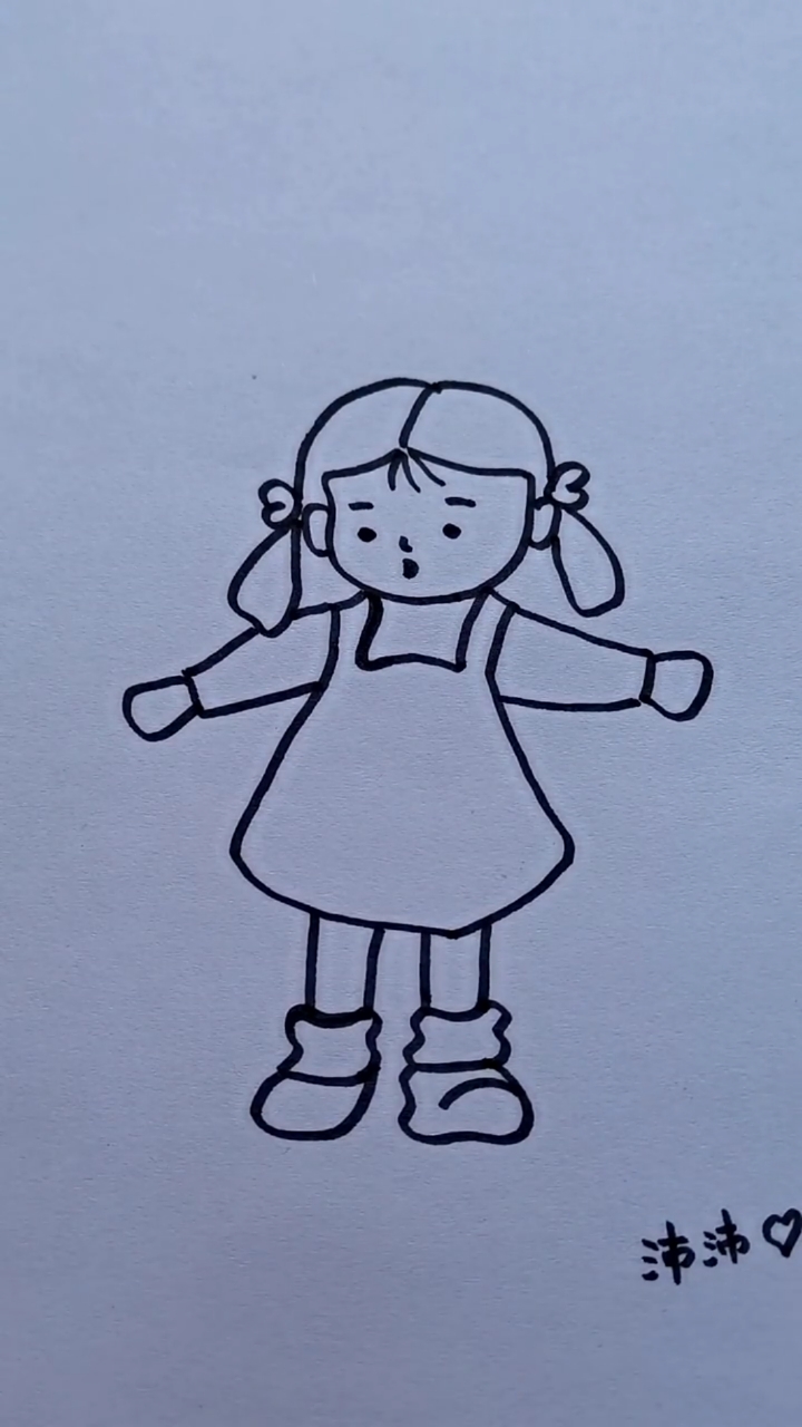 小女孩简笔画