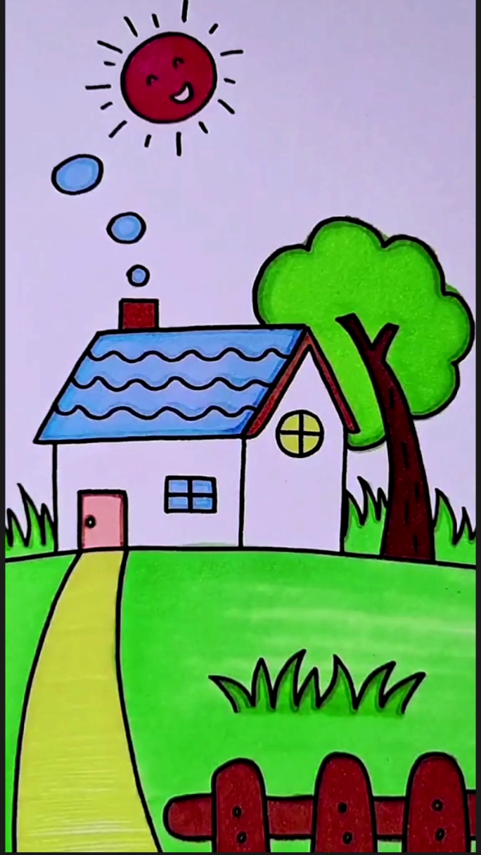 动漫画画简笔画 房子图片