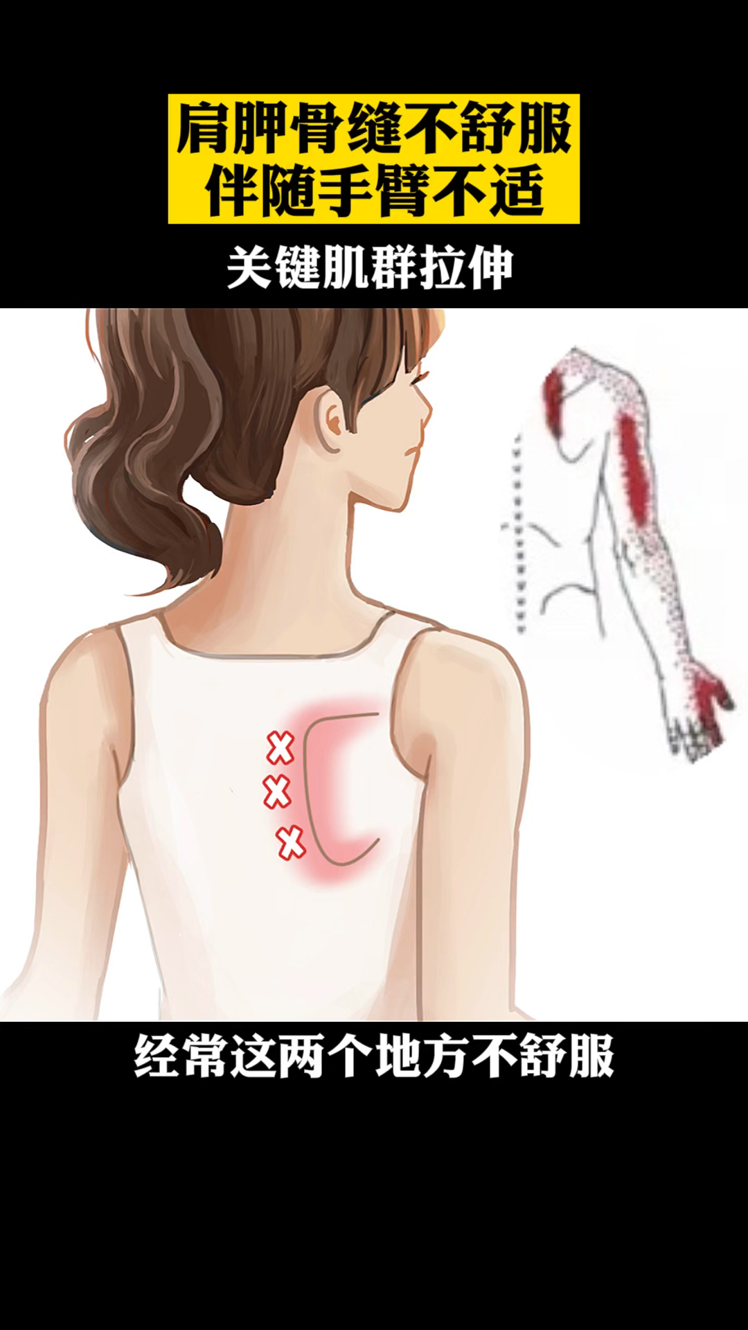 肩胛骨缝痛#经常这两个地方不舒服,试试这样拉伸吧!-度小视