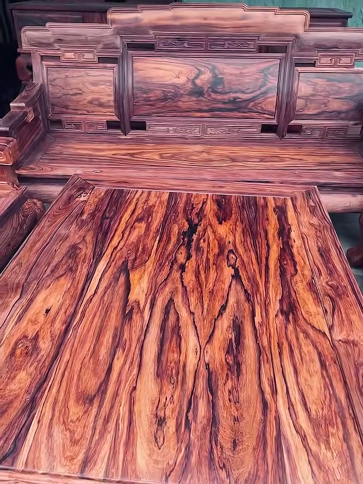 巴里黄檀红酸枝独板步步高沙发十件套