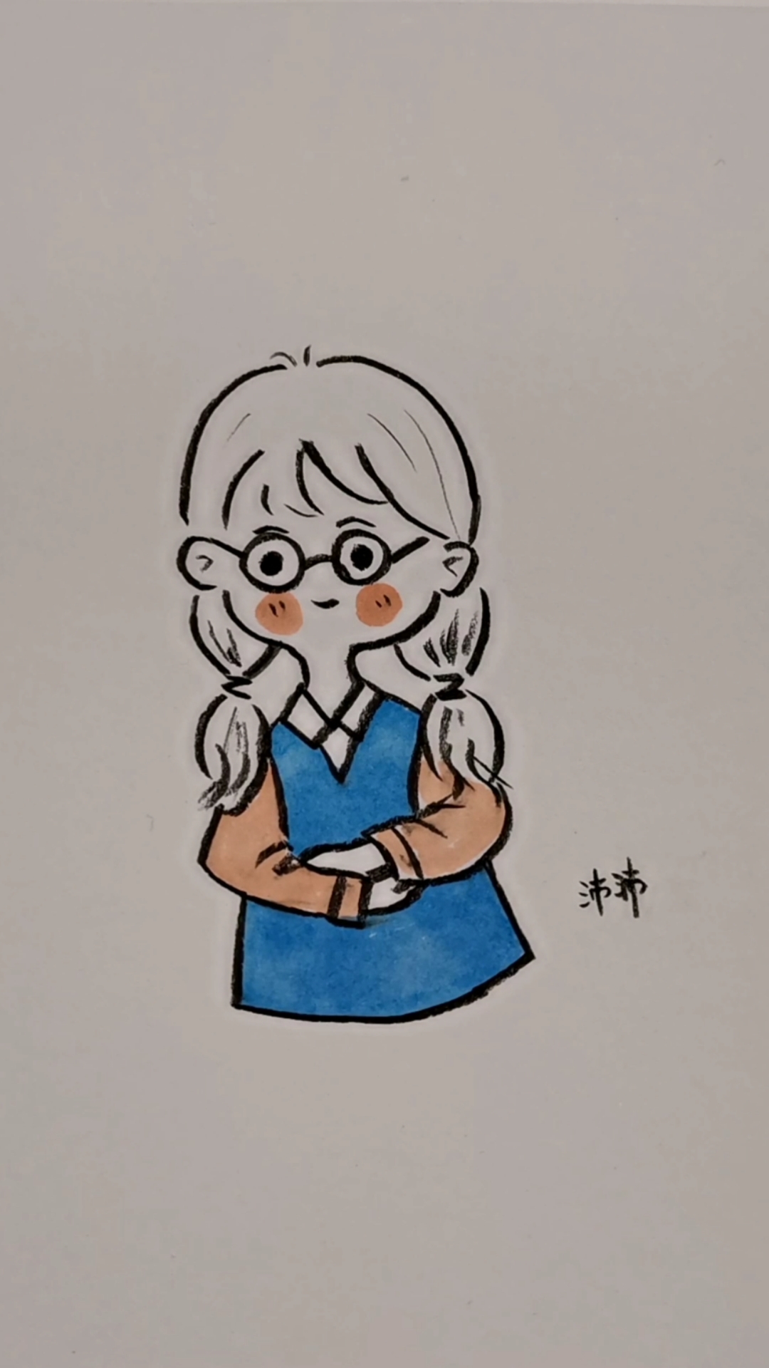 简笔画#双马尾小女孩