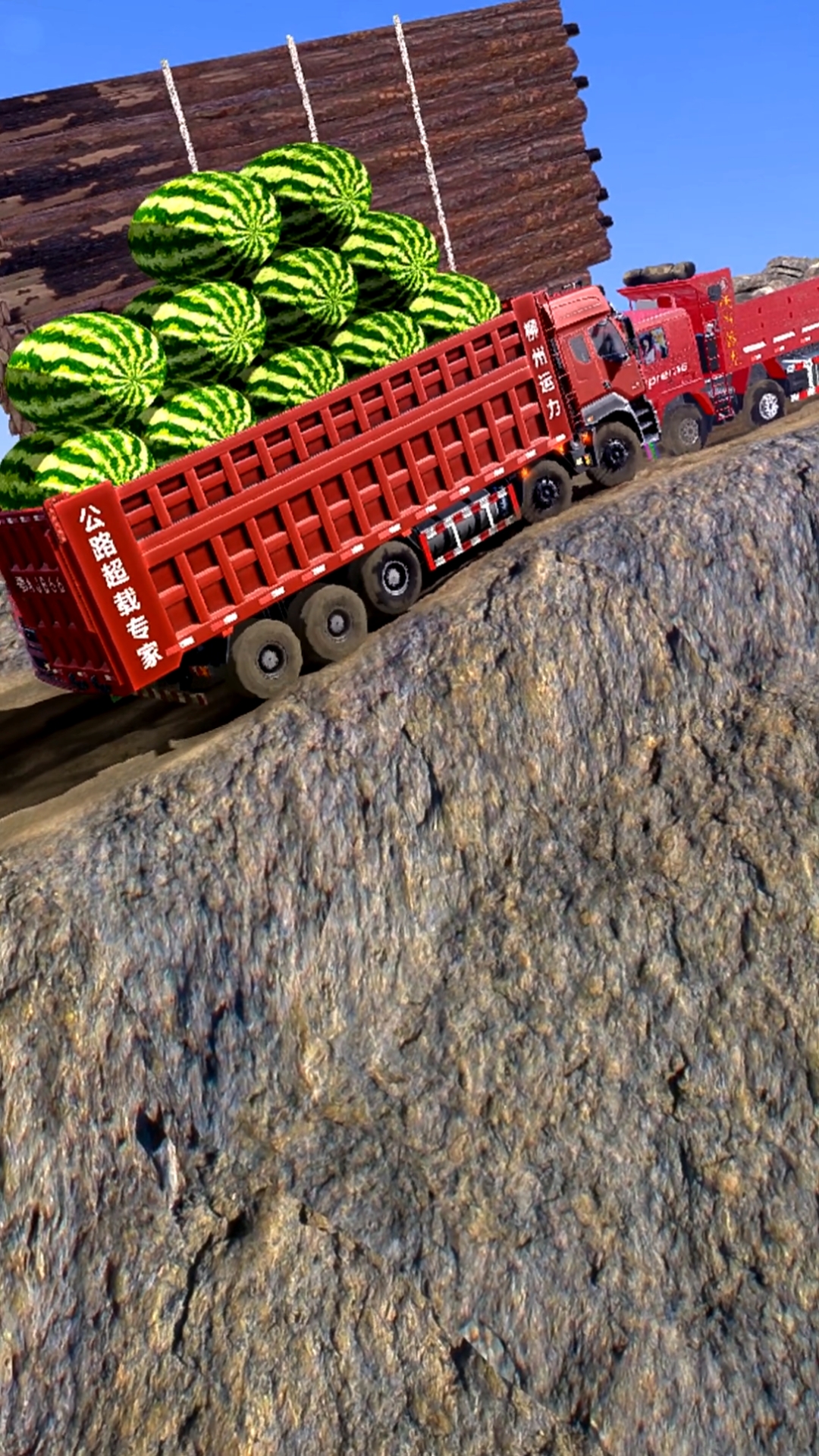 拉一车西瓜上去了