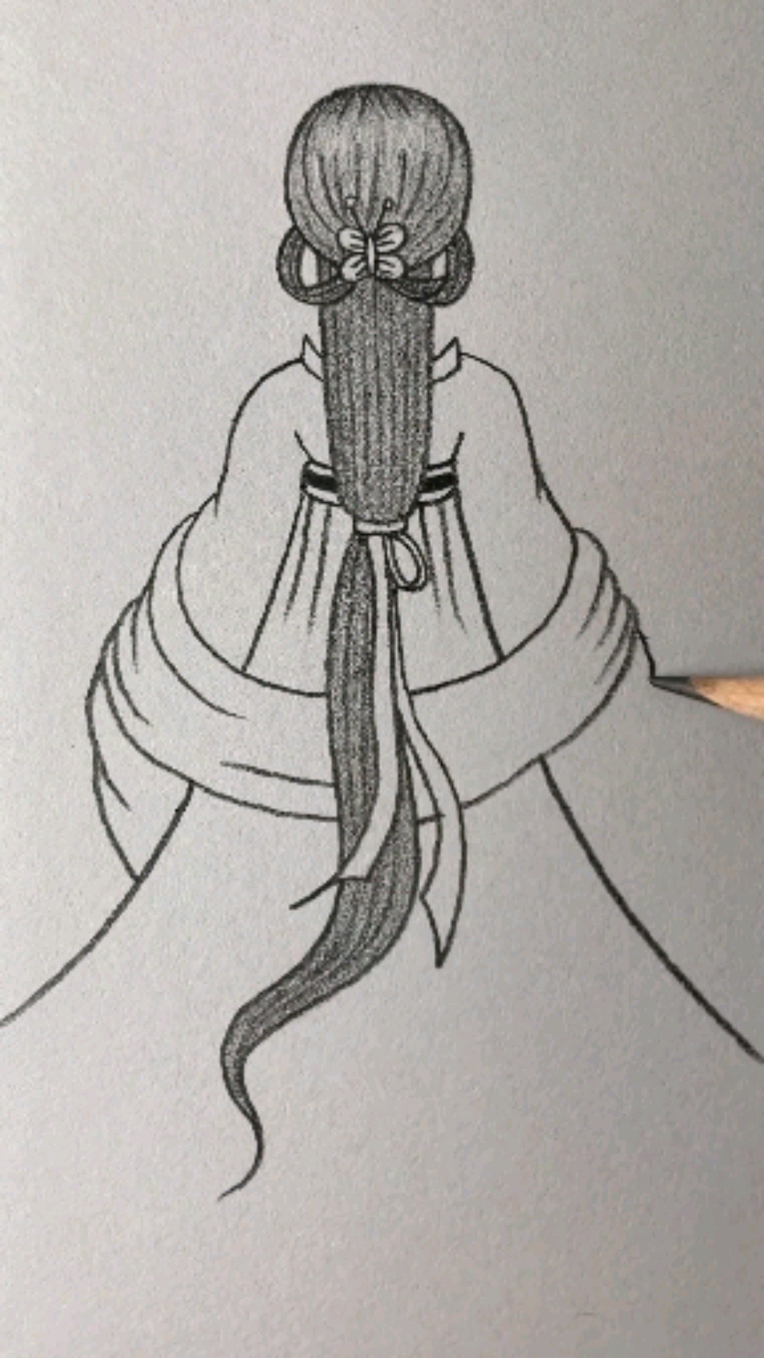 画古风美人背影