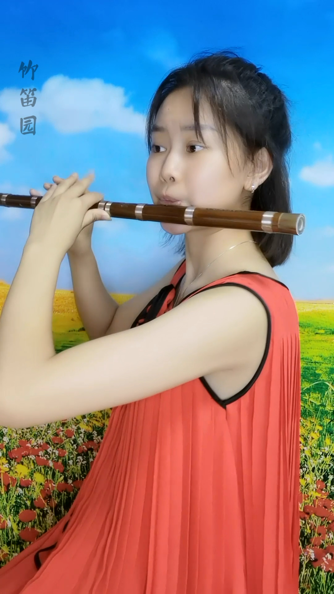 竹笛园笛子箫#小白杨,f调笛子演奏～-度小视