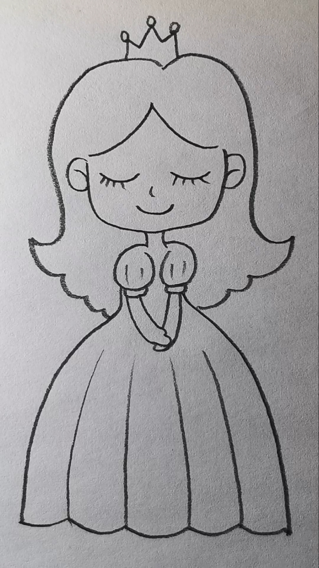 漂亮女孩简笔画.