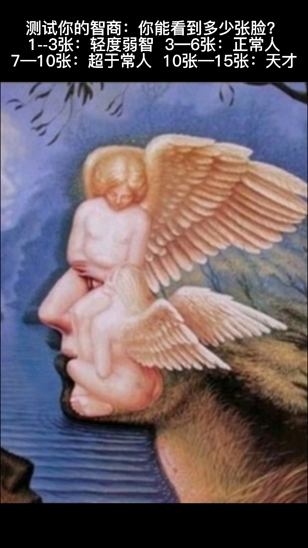 趣味小测试#测试一下你的智力你能看出来图中有几张人脸,打在评论区