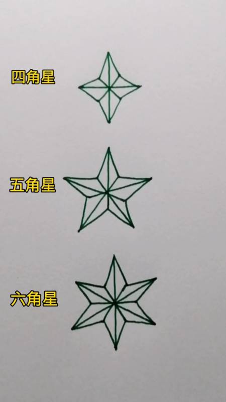 画画原来如此简单#教你画四角星,五角星和六角星,你学废了吗?-度小视