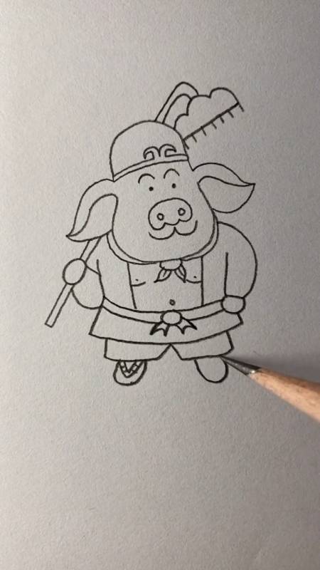 画画原来如此简单#画可爱的猪八戒