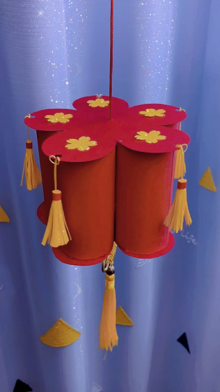 手工制作#家里用完的纸筒不要丢哦,拿来做中秋节灯笼真是简单又好看