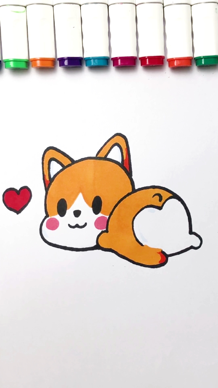 简笔画柯基简笔画你说我可爱不可爱