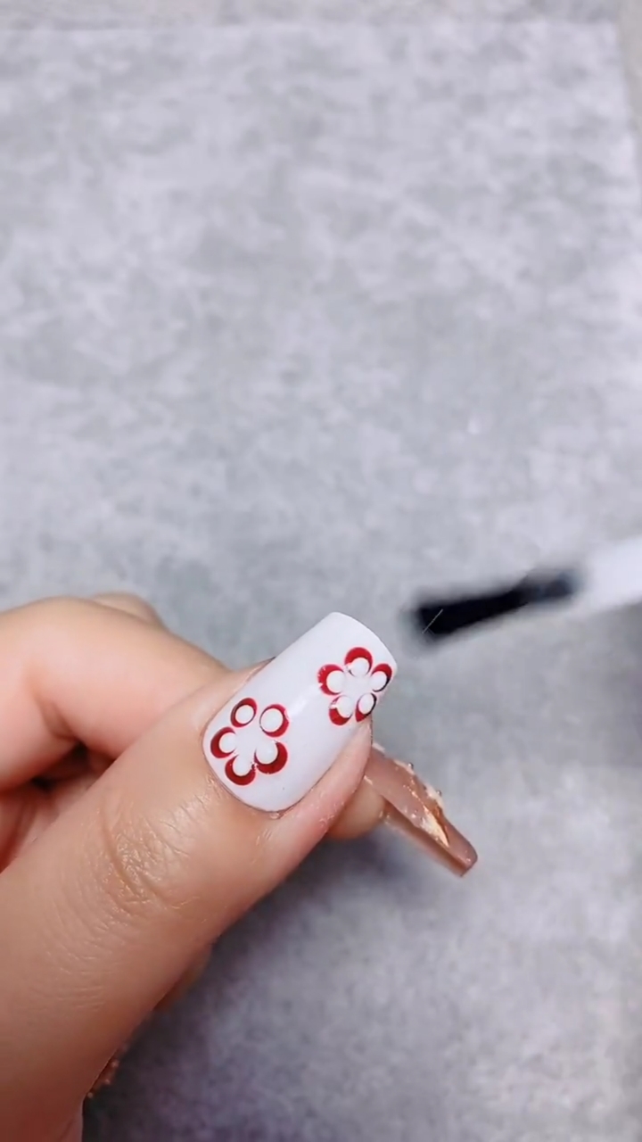 美甲#点珠笔点花谁都会