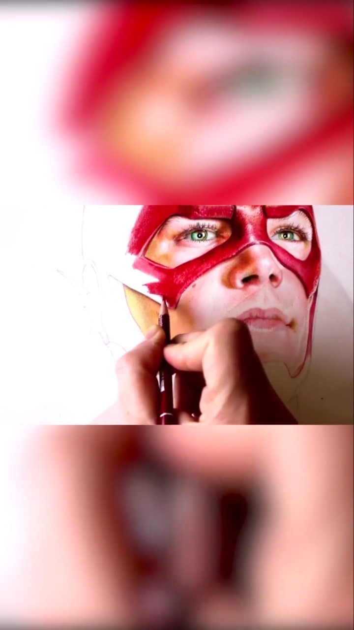 画画原来如此简单#如何画一个闪电侠,看看有几分像.-度小视