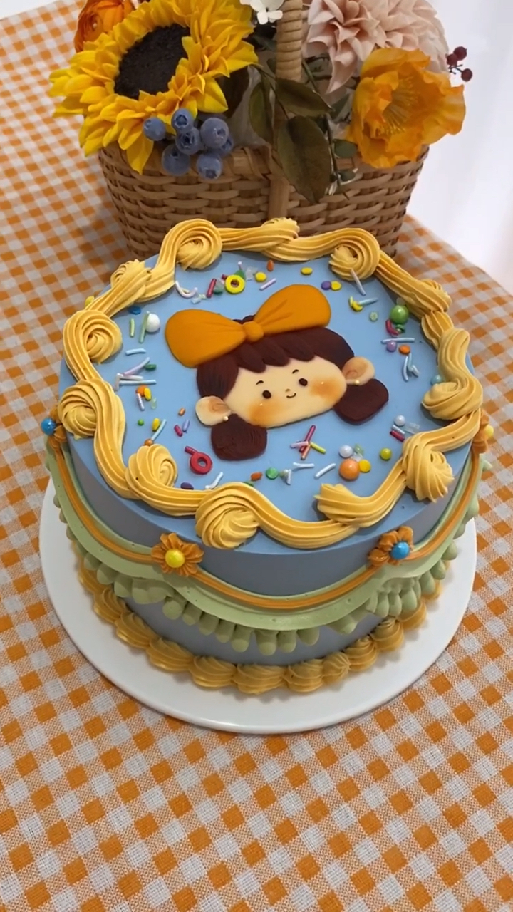 手绘蛋糕#奶油花边