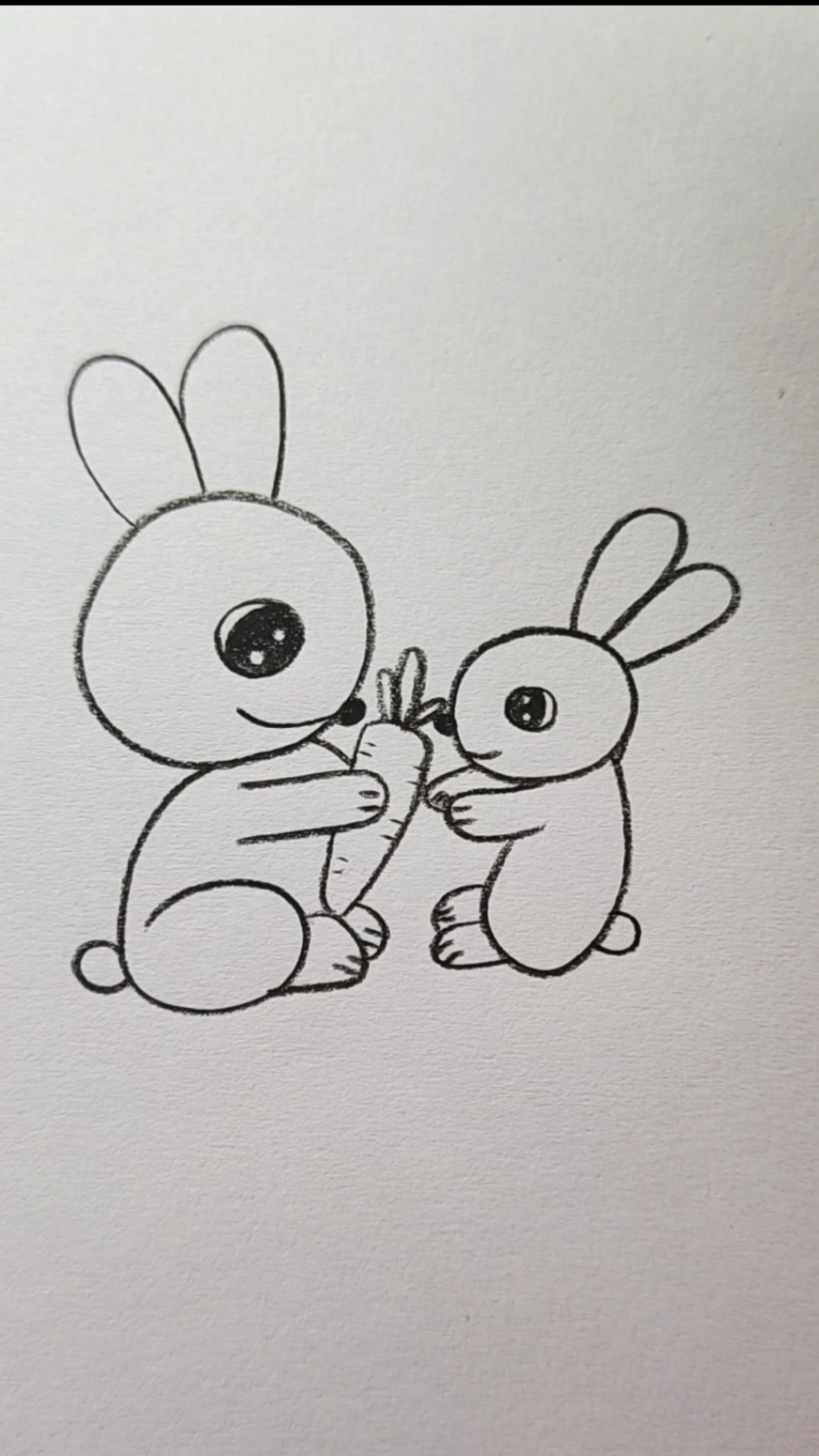 两只兔子简笔画简单图片