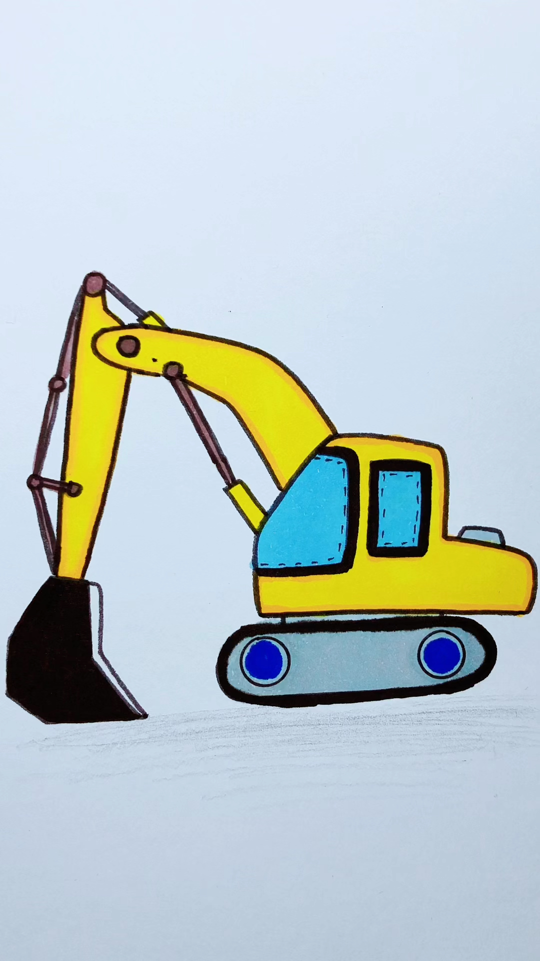 画画原来如此简单#简笔画工程车