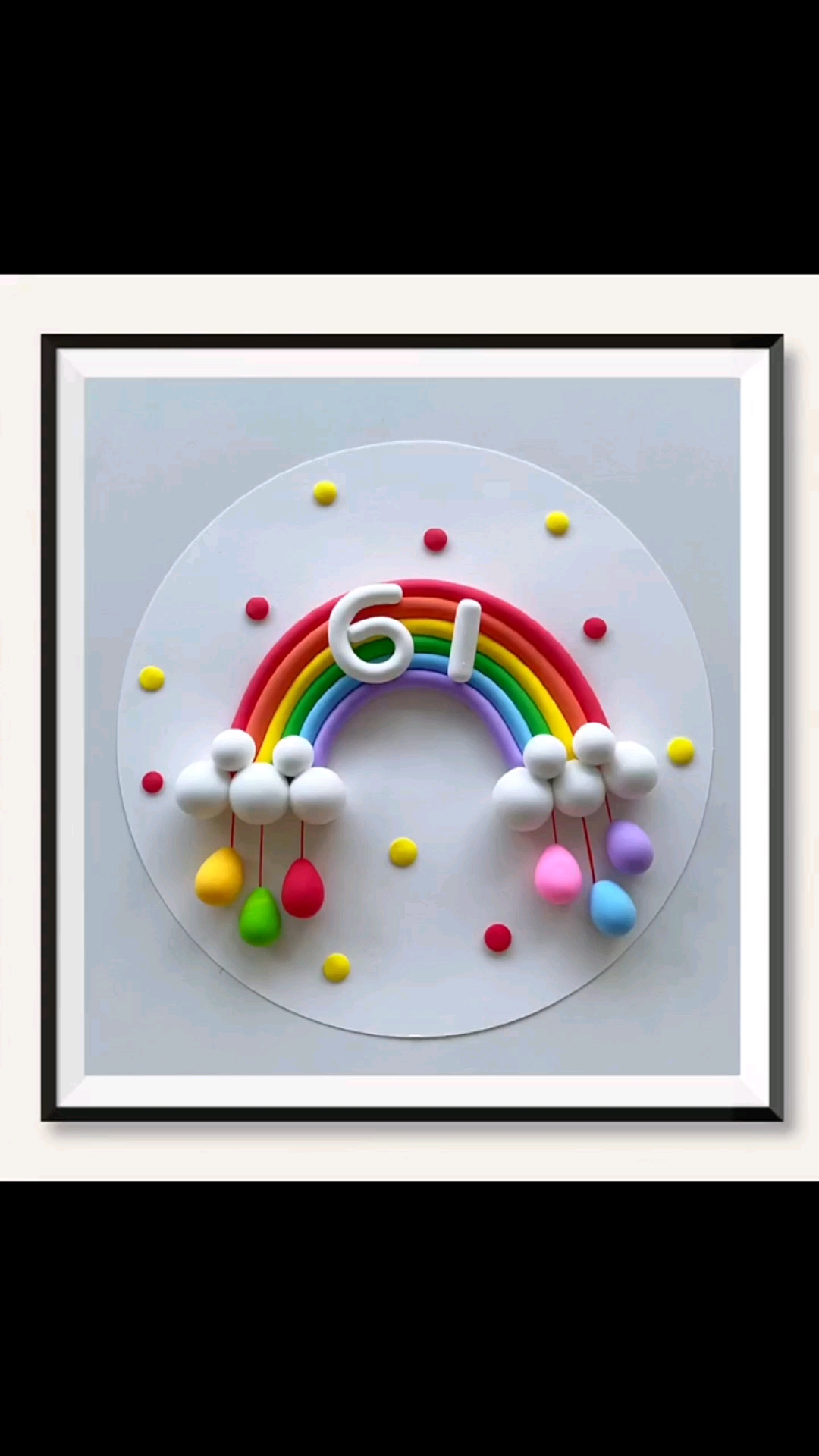 我要过六一#用粘土和孩子一起做的六一儿童节粘土画