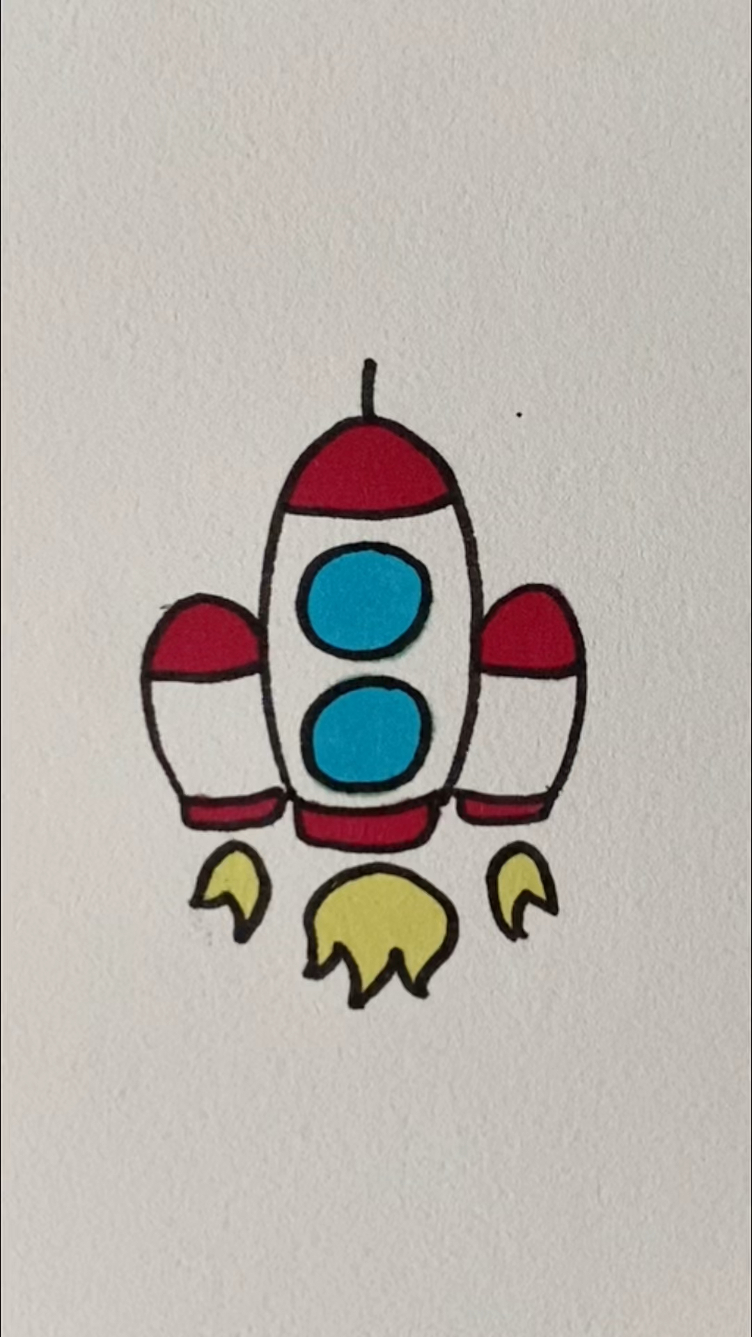 简笔画#简单的小火箭画法