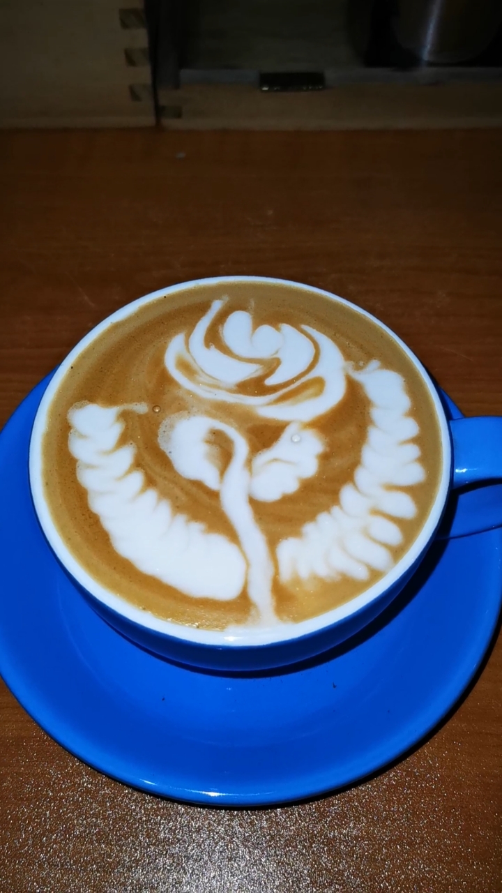 咖啡拉花#咖啡图案玫瑰花