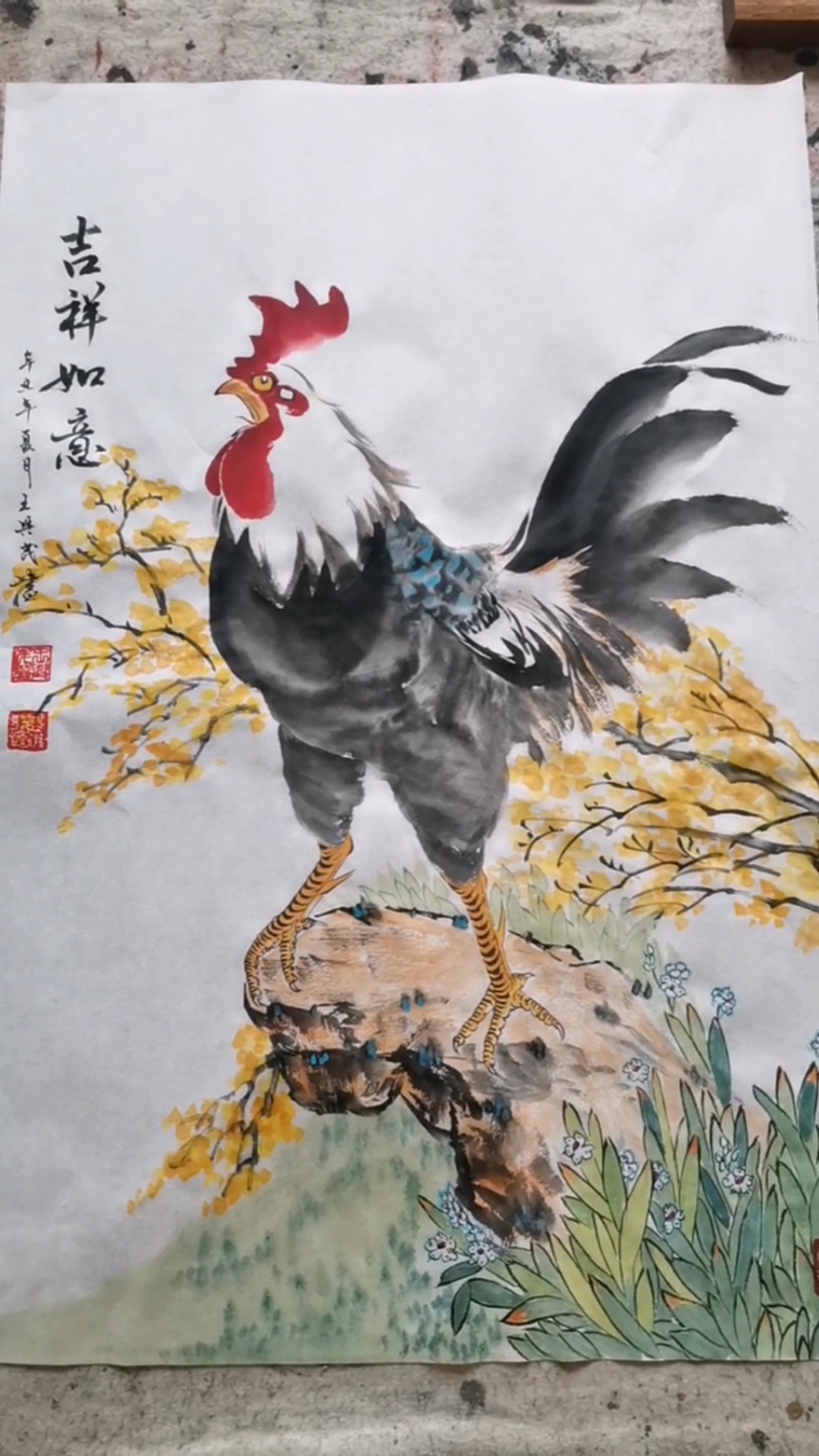 中国画#王兴民国画公鸡:每天坚持一画,希望大家喜欢!