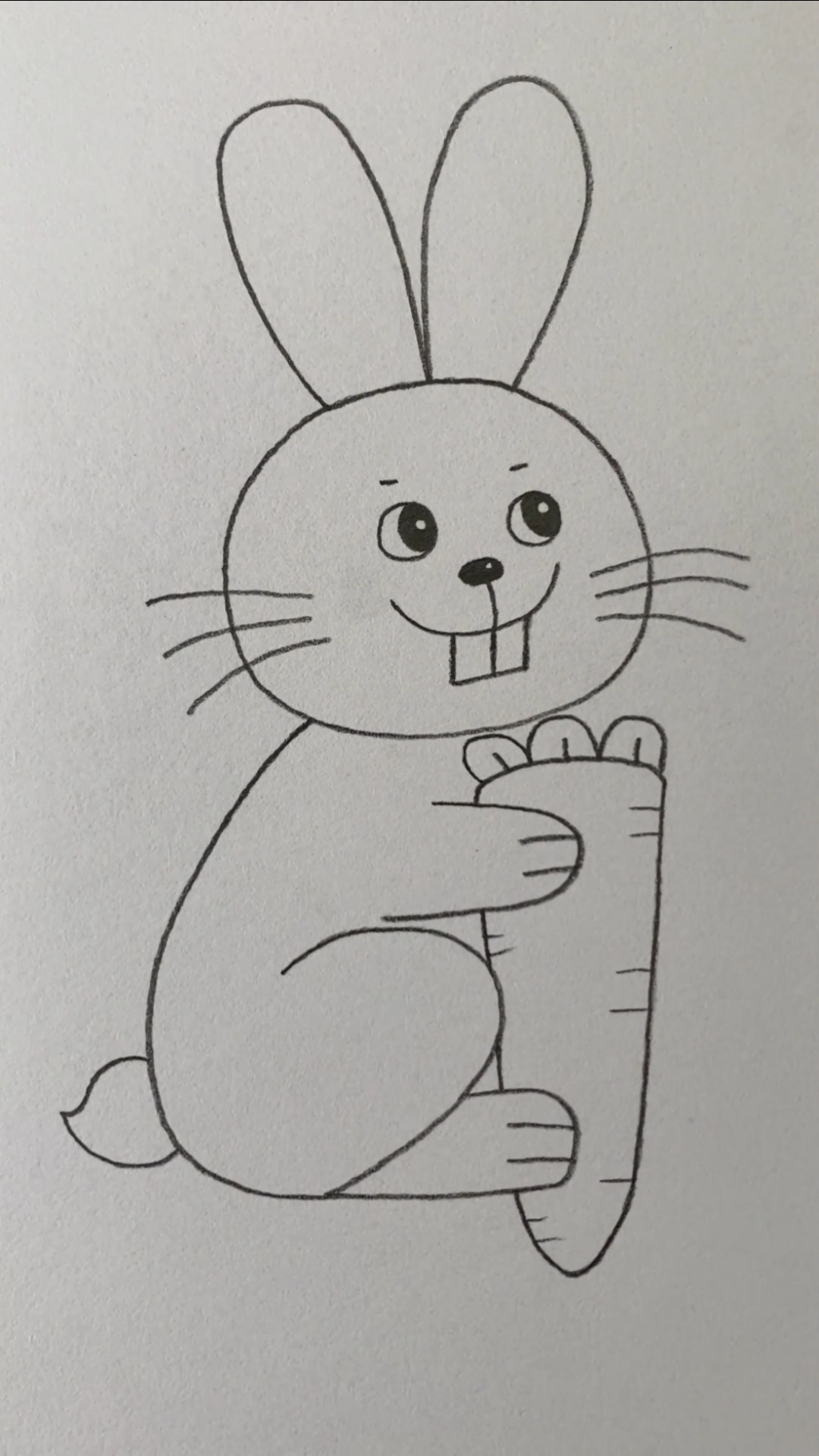 用0123画爱吃胡萝卜的小白兔