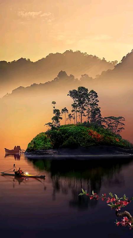 风景如画#凭高独展眺,风叶乱鸣秋.銮舞自空阁,渔歌尚晚舟.