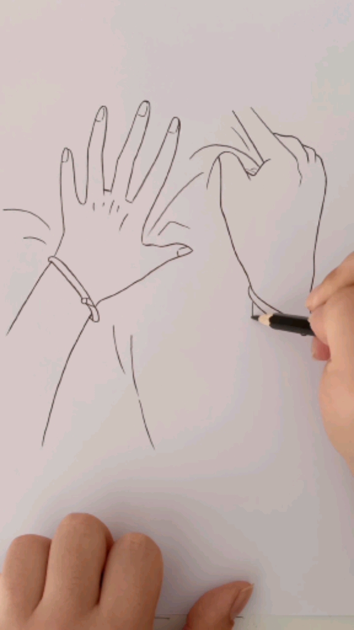 双手怎么画 简笔画图片