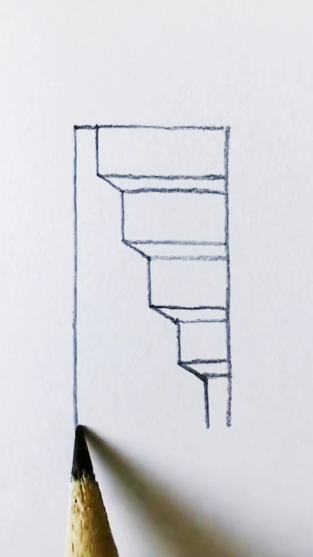 手绘#这楼梯画的不简单哦!