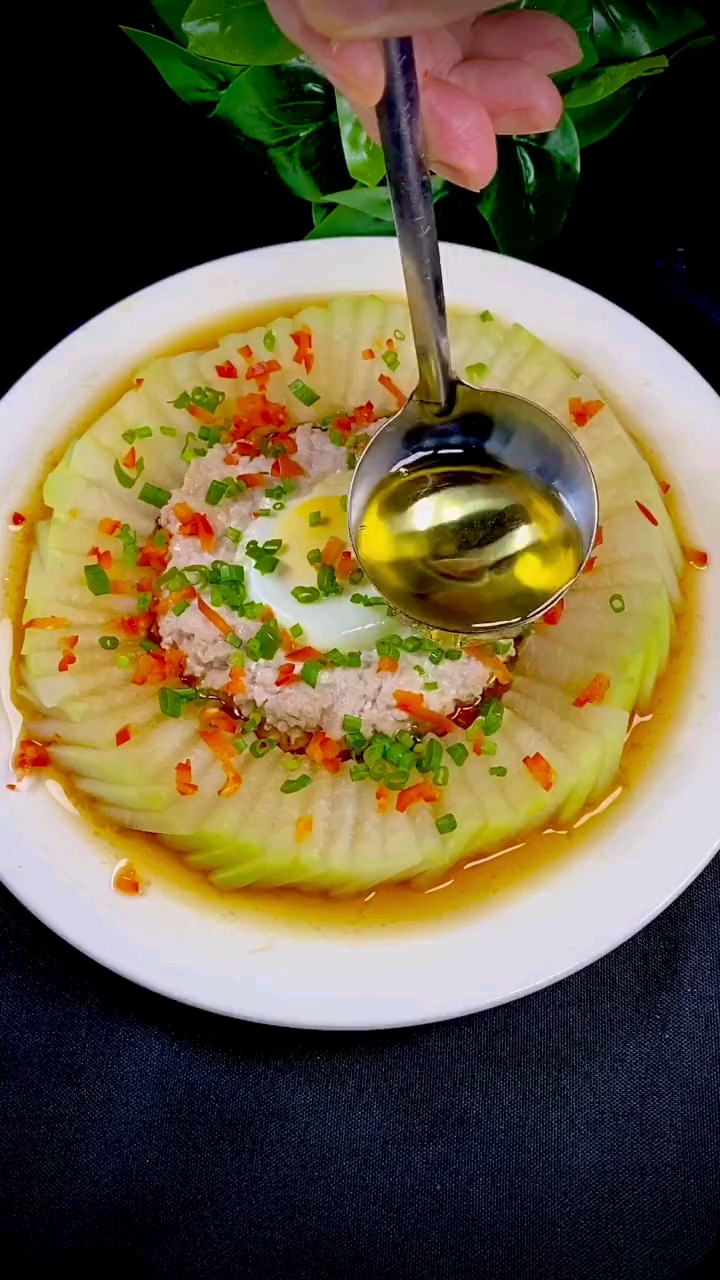 美食看中国#冬瓜蒸肉末好吃又营养