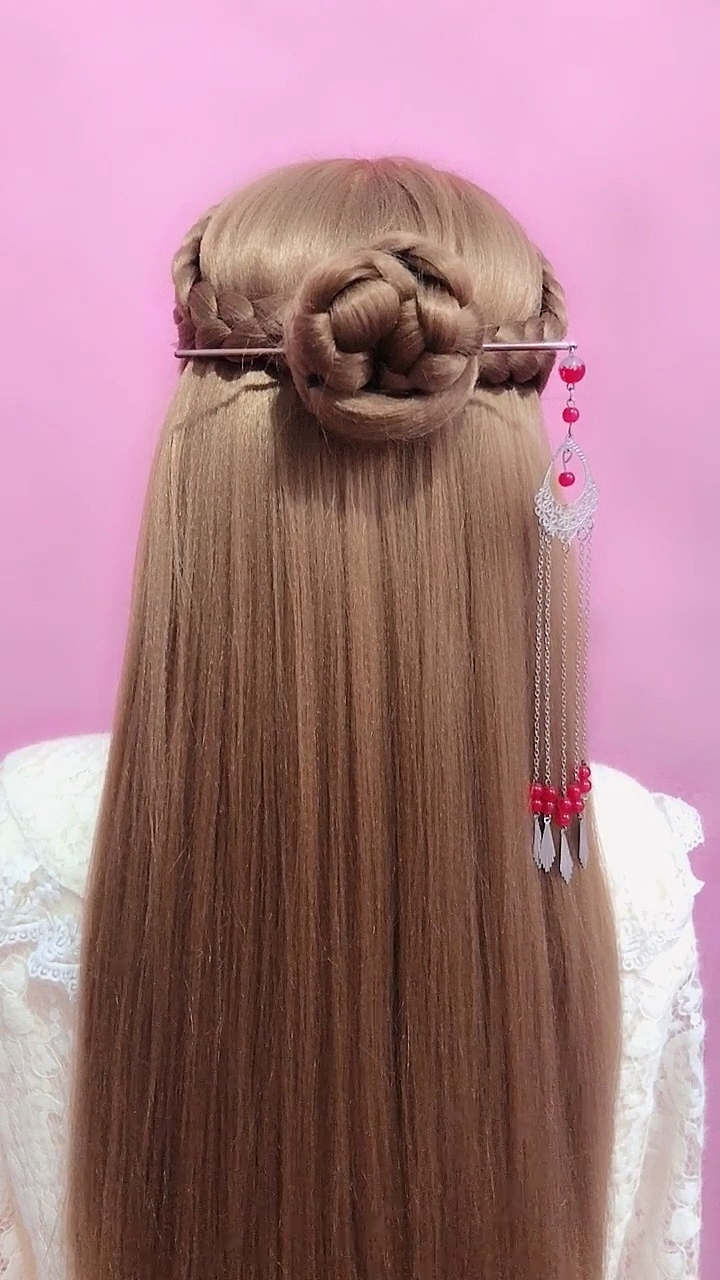 全民最火编发#简单古风发型