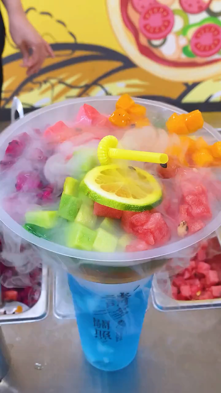 冰粉97冒烟儿饮料04出摊就是火爆-度小视