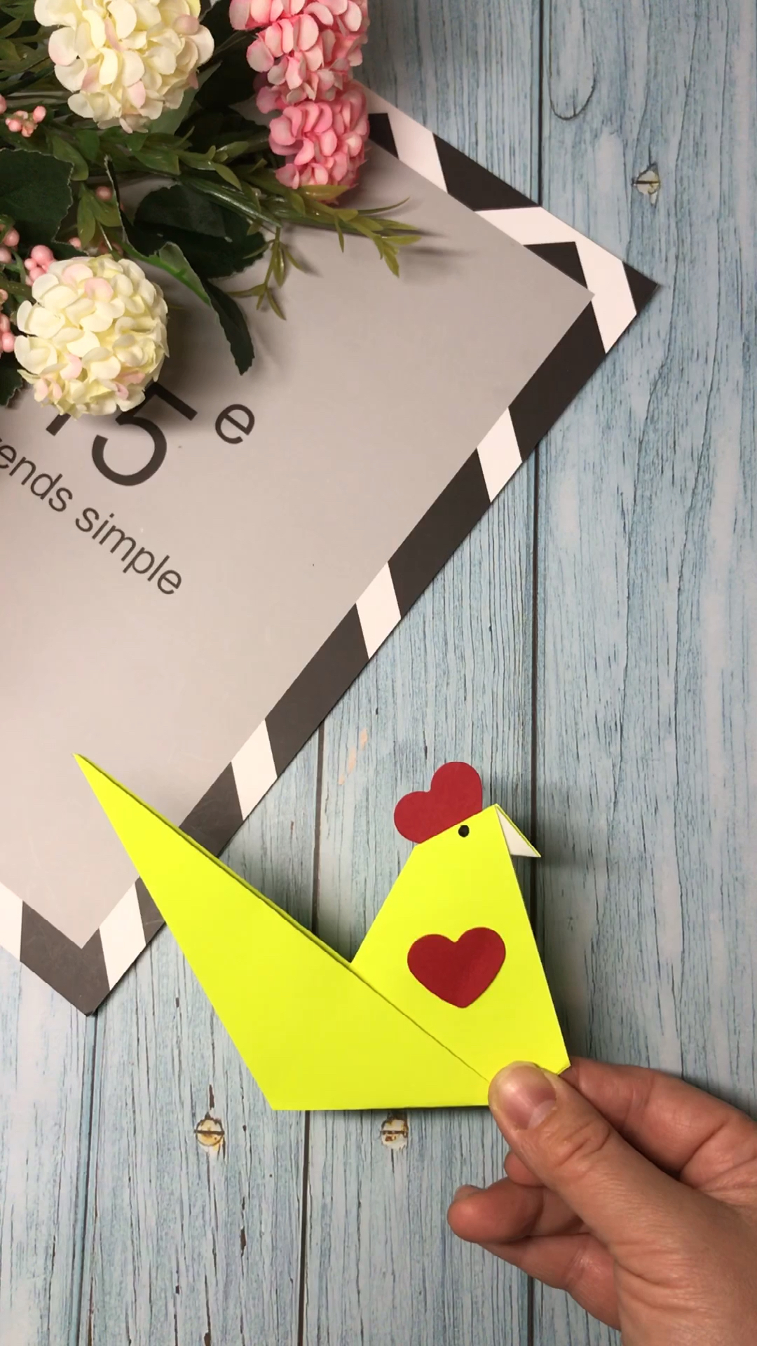 手工折纸#折纸小鸡,好看又简单