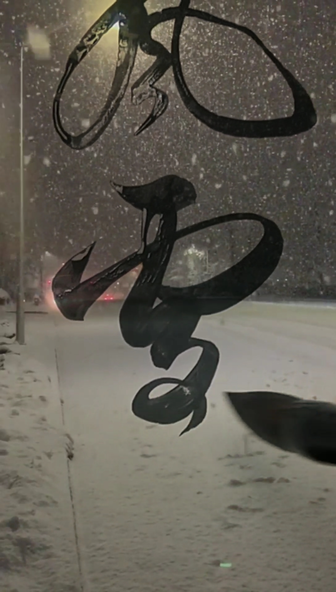 军山写字#今日大雪,我又想你了!你那里下雪了吗?