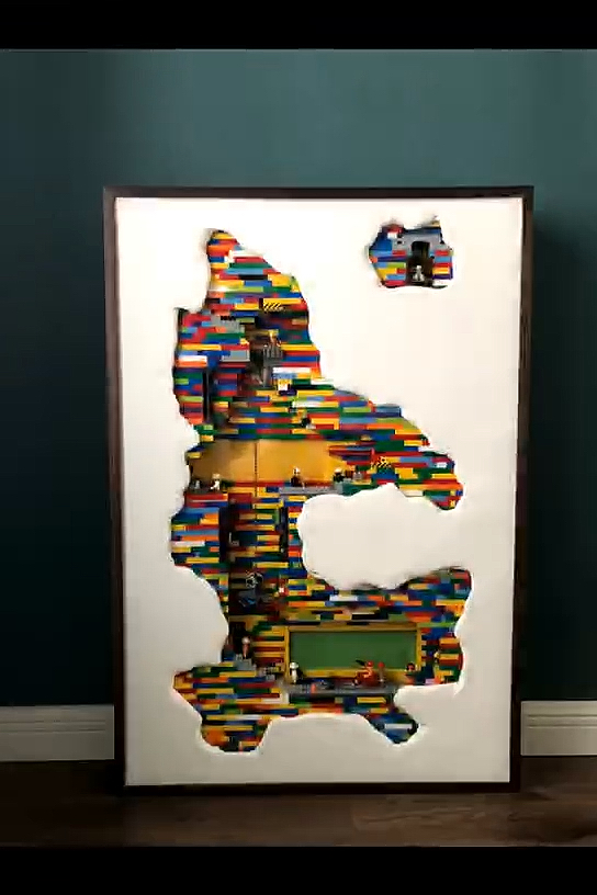 乐高积木#耗时一年的乐高墙壁画终于完工,献给所有热爱乐高的大庞友