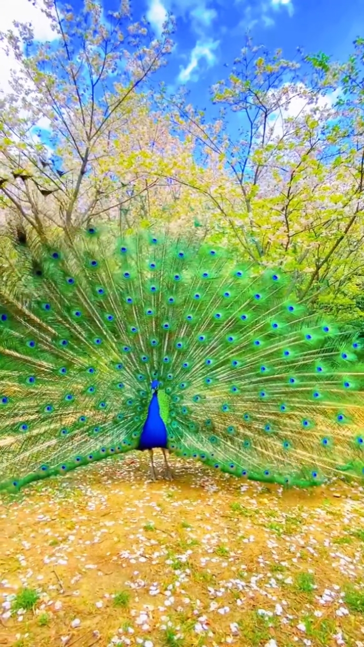 孔雀开屏可真美,好兆头,吉祥如意.
