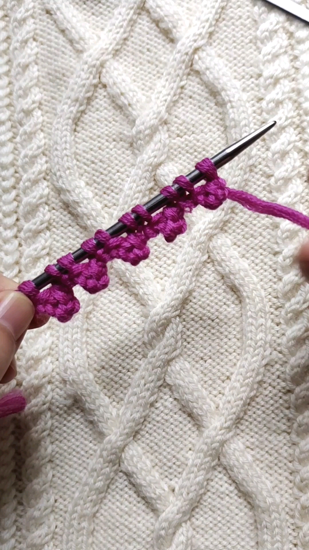 纯手工编织毛衣#钩牙齿花边的编织教程