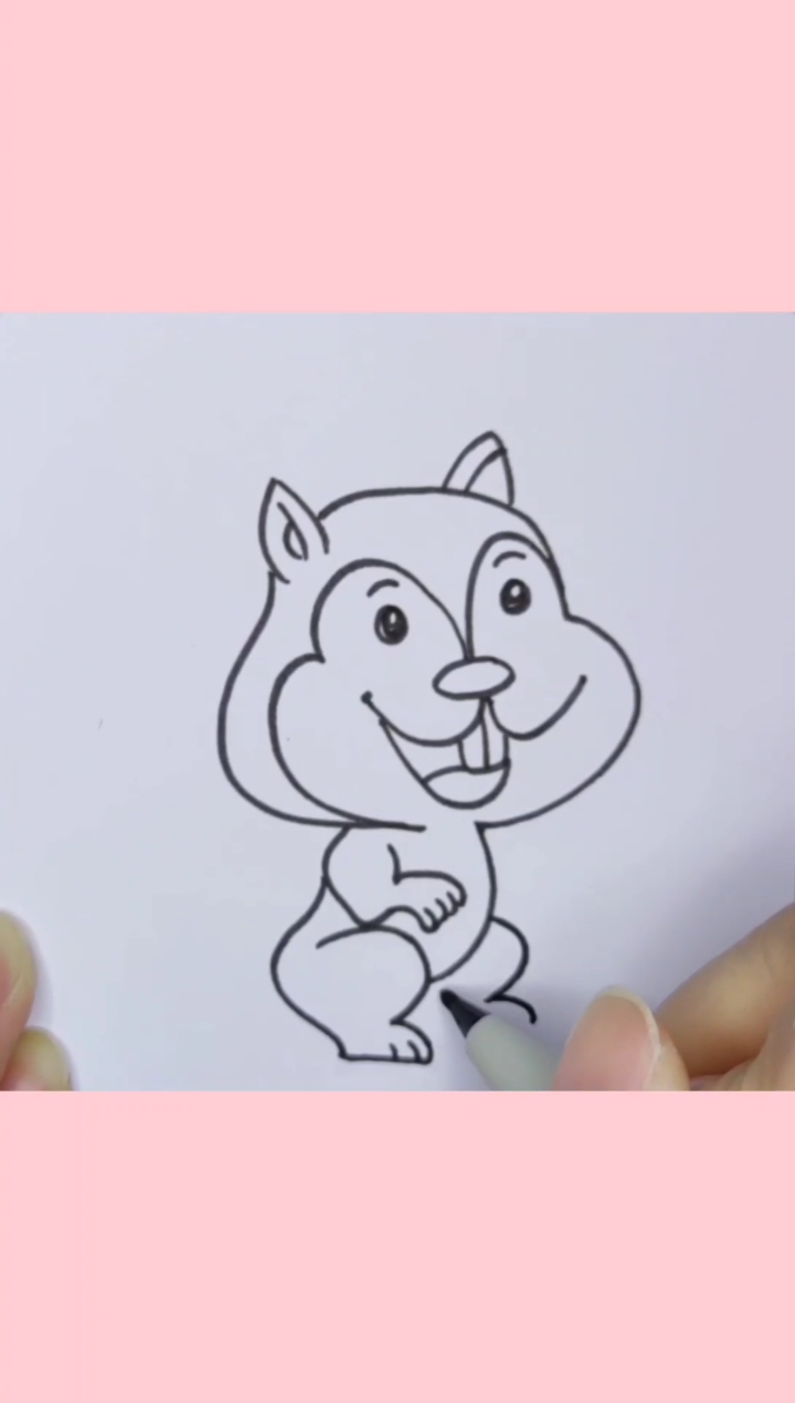 画画原来如此简单可爱小松鼠