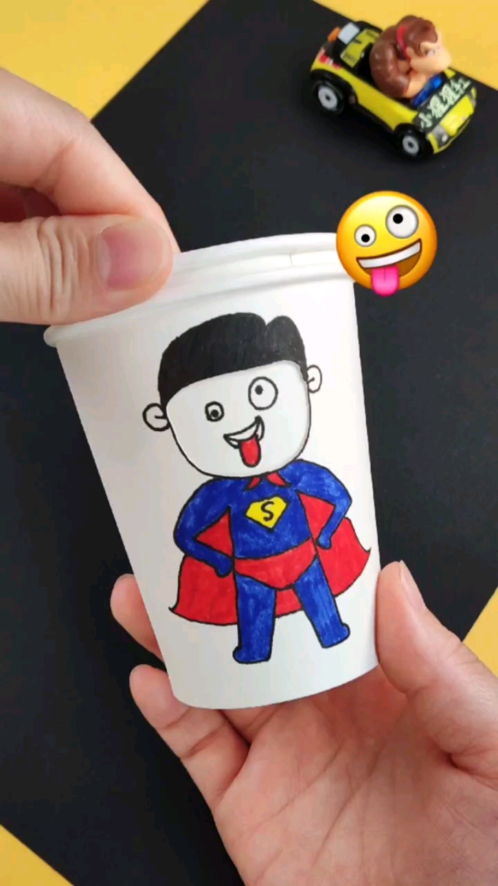 手工制作#用纸杯做个超人老爸-度小视