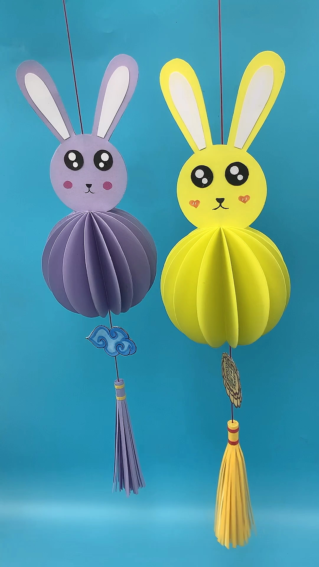 中秋国庆手工#可爱的兔兔灯笼有没有萌化你的心