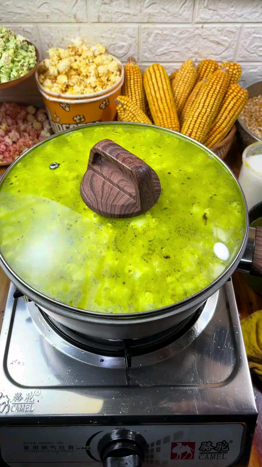 你们催了很久的抹茶味爆米花今天教你们在家做颜值担当