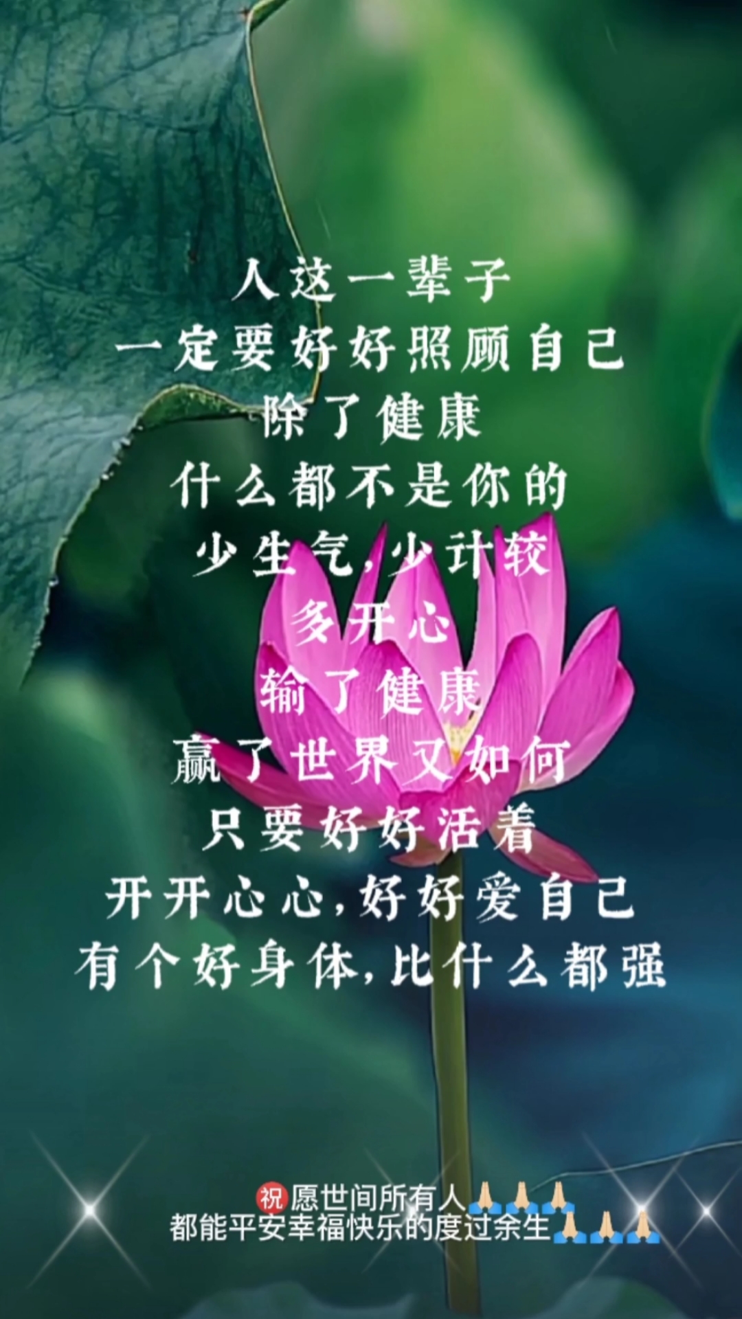 扎心情感语录人这一辈子一定要好好照顾好自己若是没有了健康的身体